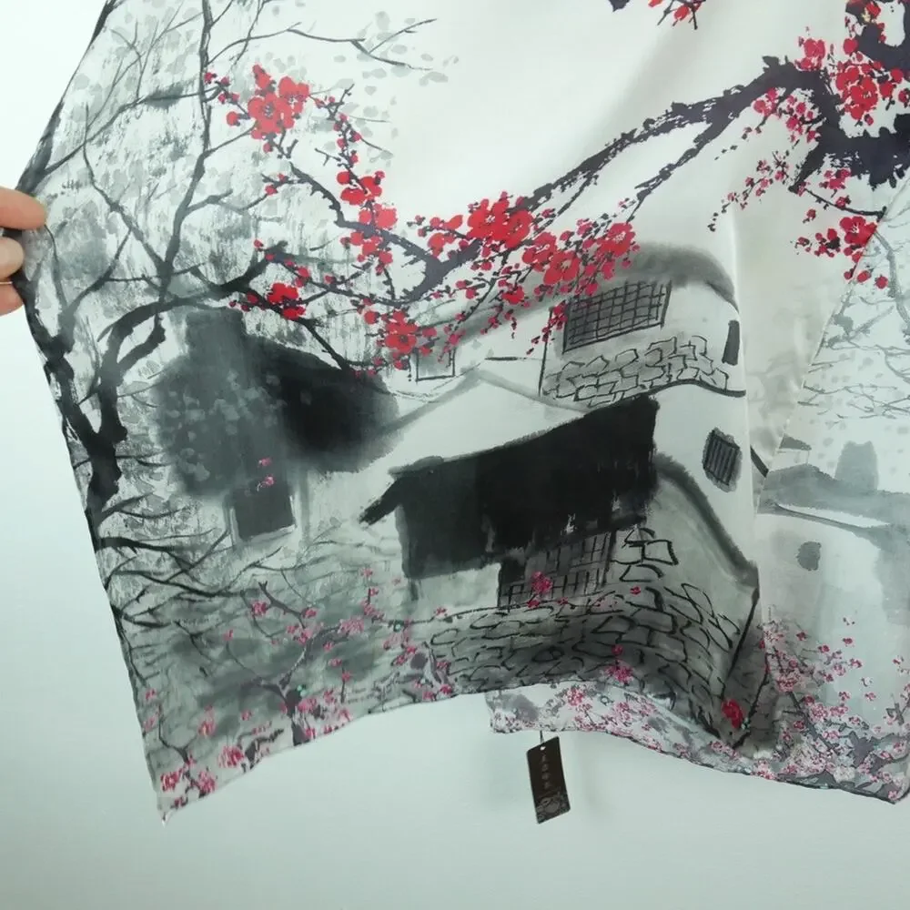100% Silk Long Scarf 67x20